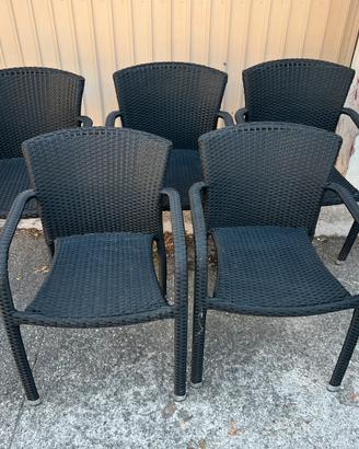 Set sedie intrecciate