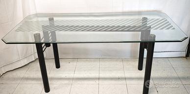 Tavolo piano cristallo molato Design anni ‘60