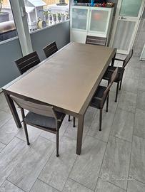 tavolo allungabile in alluminio da esterno poltron