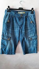 Jeans pantaloncini corti ragazzo 13-14 anni cotone