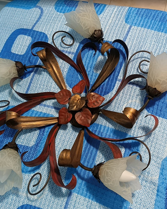 Plafoniera Lampadario a Soffitto 5 Luci in Ferro