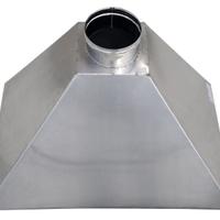 Cappa inox a parete per barbecue cm.90x60