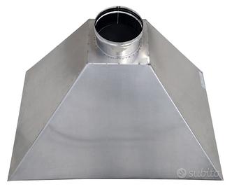 Cappa inox a parete per barbecue cm.90x60