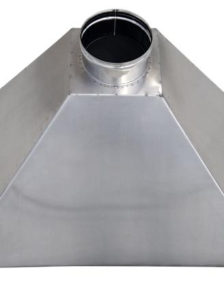 Cappa inox a parete per barbecue cm.90x60