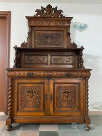 Mobile piu tavolo antico in noce nazionale