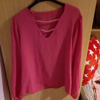 blusa camicia fucsia 