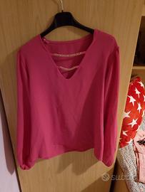 blusa camicia fucsia 