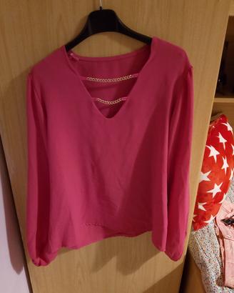 blusa camicia fucsia 