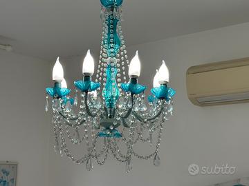 Lampadario Azzurro Shabby chic