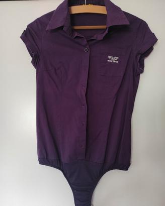 camicia body donna borgogna 