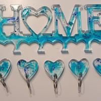 Portachiavi Home con candela led in resina