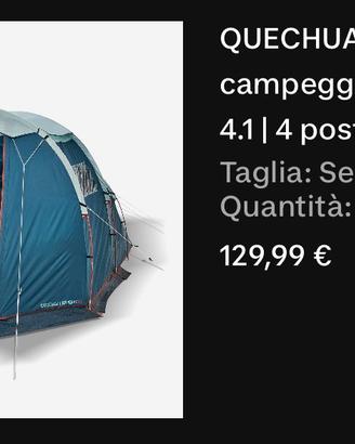 Tenda campeggio 4 posti