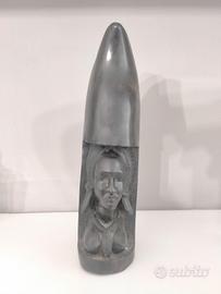 Scultura donna africana in ebano