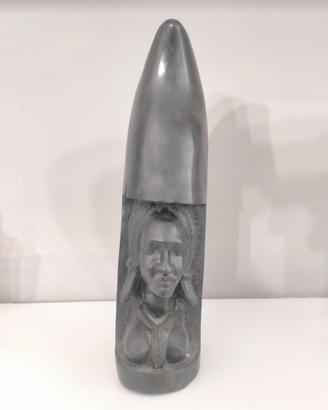 Scultura donna africana in ebano