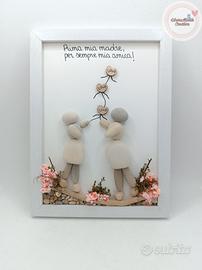 Quadretto con sassi Mamma - Handmade