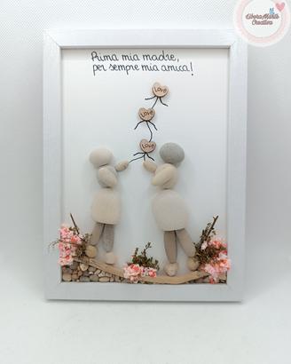 Quadretto con sassi Mamma - Handmade
