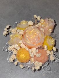 Vasetti decorativi con fiori in cera – fatti a man