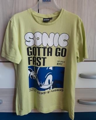 T-shirt verde stampa Sonic Taglia 9/10 anni 