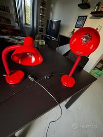 Set di 2 lampade da tavolo vintage rosse