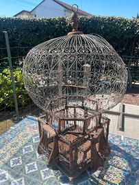 Gabbia uccelli artigianale in ferro battuto