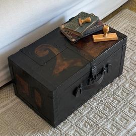 Antico Baule Vintage da Viaggio Piccolo Forziere