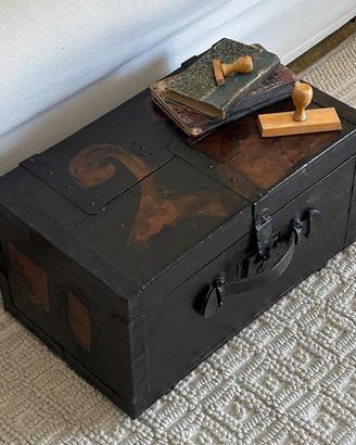 Antico Baule Vintage da Viaggio Piccolo Forziere