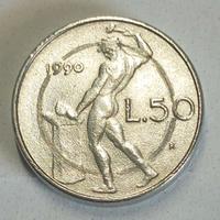 50 Lire micro 1990 errore di conio
