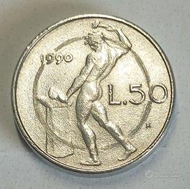 50 Lire micro 1990 errore di conio