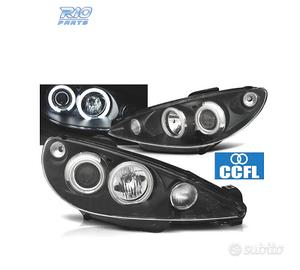 FARI PEUGEOT 206 98-08 ANGEL EYES CCFL FONDO NERO