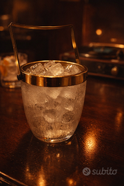 Secchiello portaghiaccio vintage in vetro