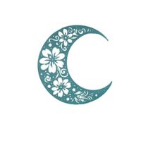 Decorazione Luna da Parete Floreale, Wall Decor