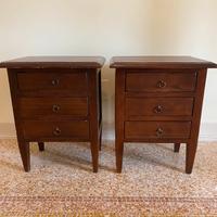 Coppia di comodini in legno scuro - stile classico