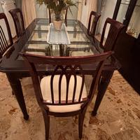 Tavolo allungabile stile inglese con 6 sedie