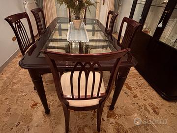 Tavolo allungabile stile inglese con 6 sedie