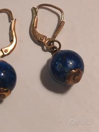 orecchini vintage anni 80  oro e lapislazzuli 