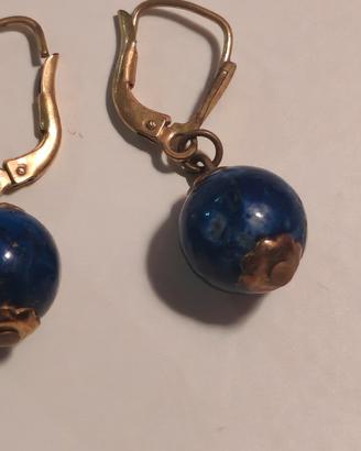 orecchini vintage anni 80  oro e lapislazzuli 