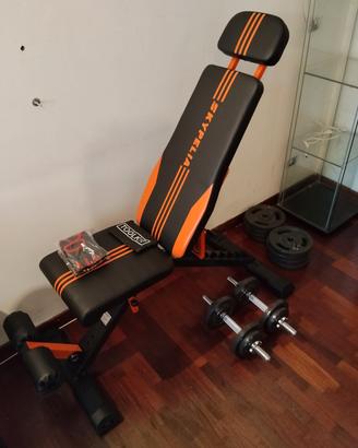 palestra panca+pesi 55kg+manubri leggi 