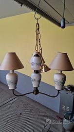 Lampada da soffitto in ceramica e ottone