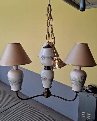 Lampada da soffitto in ceramica e ottone