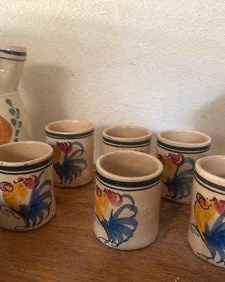 Brocca e set tazze terracotta