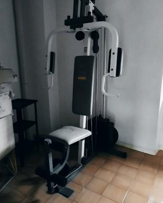 Palestra con bilanciere e serie di dischi