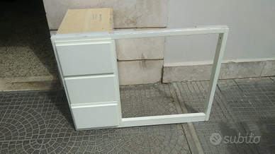 Mobile bagno per lavabo legno bianco artigianale