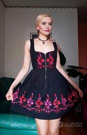 Mini abito donna original Steindl vintage ricamo