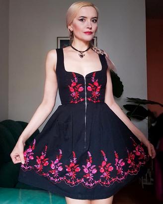 Mini abito donna original Steindl vintage ricamo