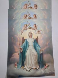Stampa religiosa Madonna incoronata angeli 