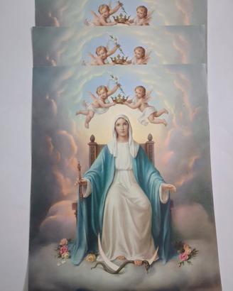 Stampa religiosa Madonna incoronata angeli 