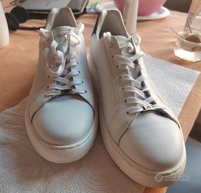 Sneakers AMBITIOUS in vera pelle – Bianco/Blu