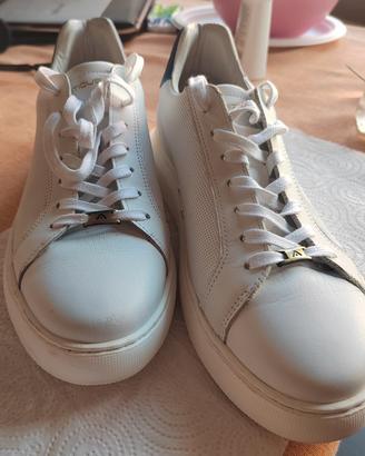 Sneakers AMBITIOUS in vera pelle – Bianco/Blu