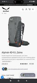 Zaino Alptrek 42+5 bp nuovo 
