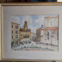 Acquerello Pietro Pagliani la vecchia Grosseto